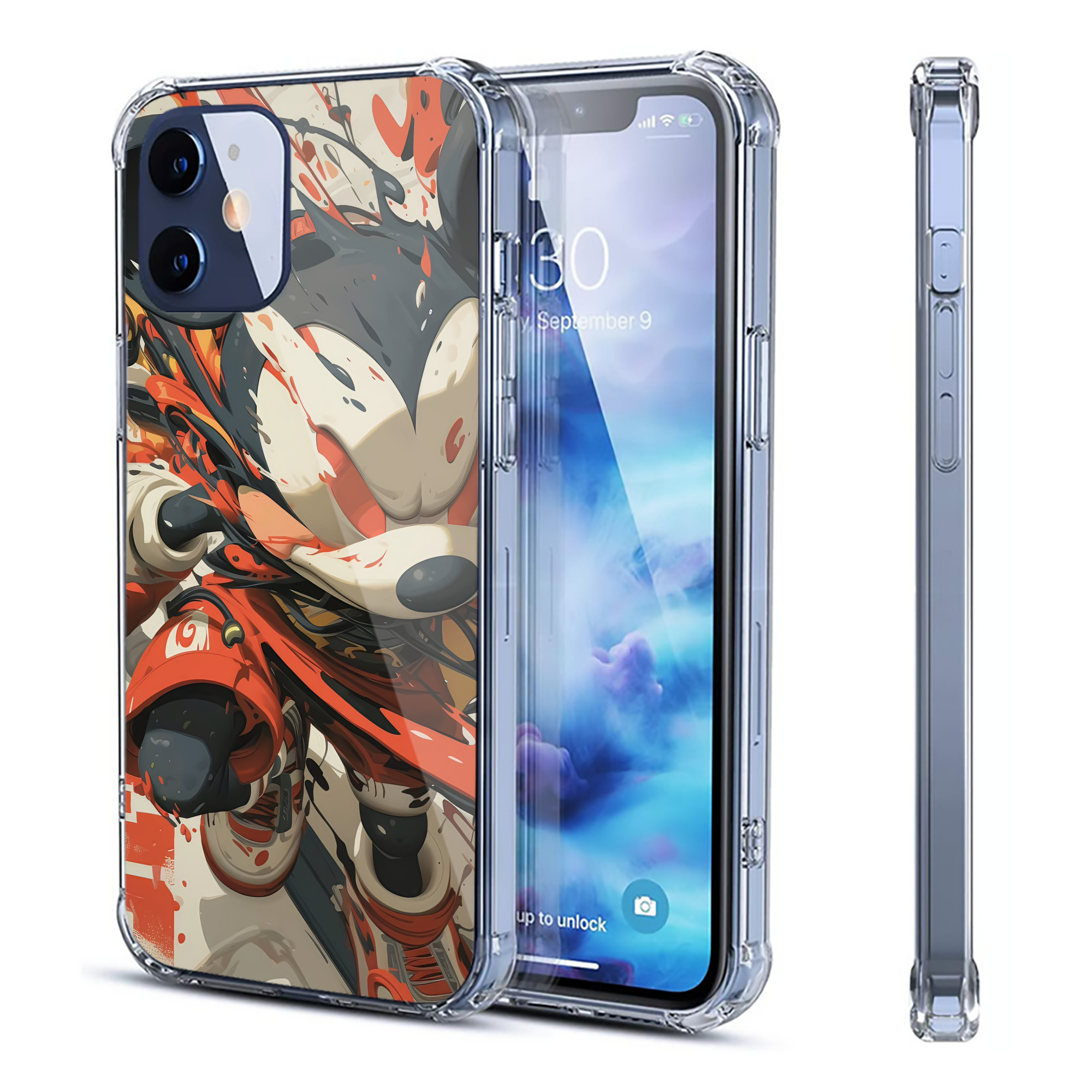 （画像用） ミッキーマウス Mickey Mouse 【iPhone 12シリーズ対応】透明スマホケース（クリアソフトケース）